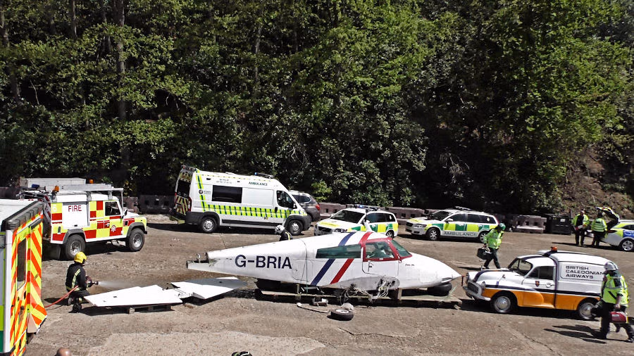 Brooklands Emergency Vehicles day (’In the good old days’) Emergency Vehicles in action at Brooklands